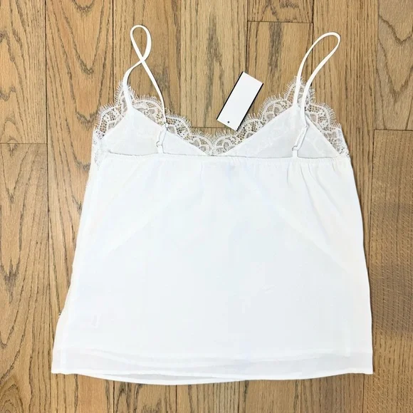 NWT LUSH Women’s White Lace Trim Cami Top Size Small - Picture 7 of 12